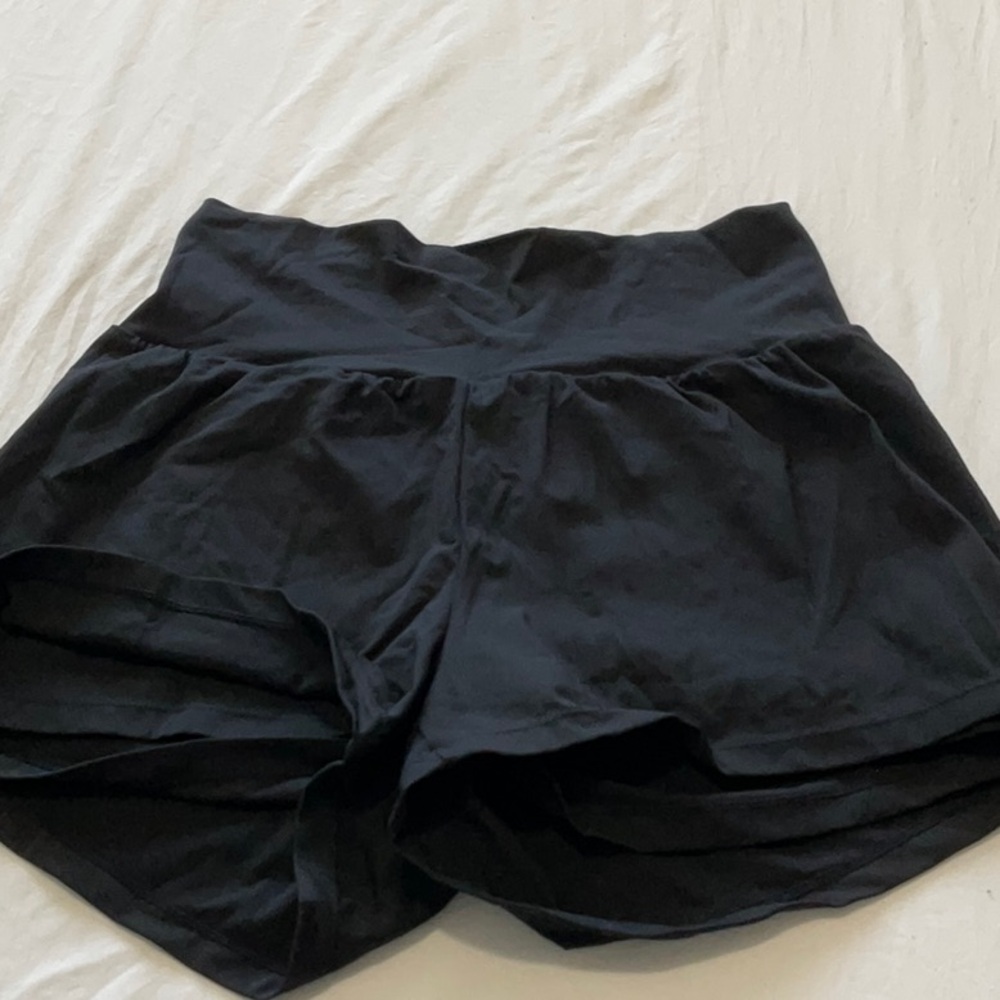 Women's Black High-Waisted Shorts with liner